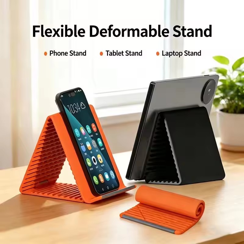Phone Accessories For Travel - 휴대용 실리콘 폰/태블릿/노트북 거치대, 창의적인 접이식