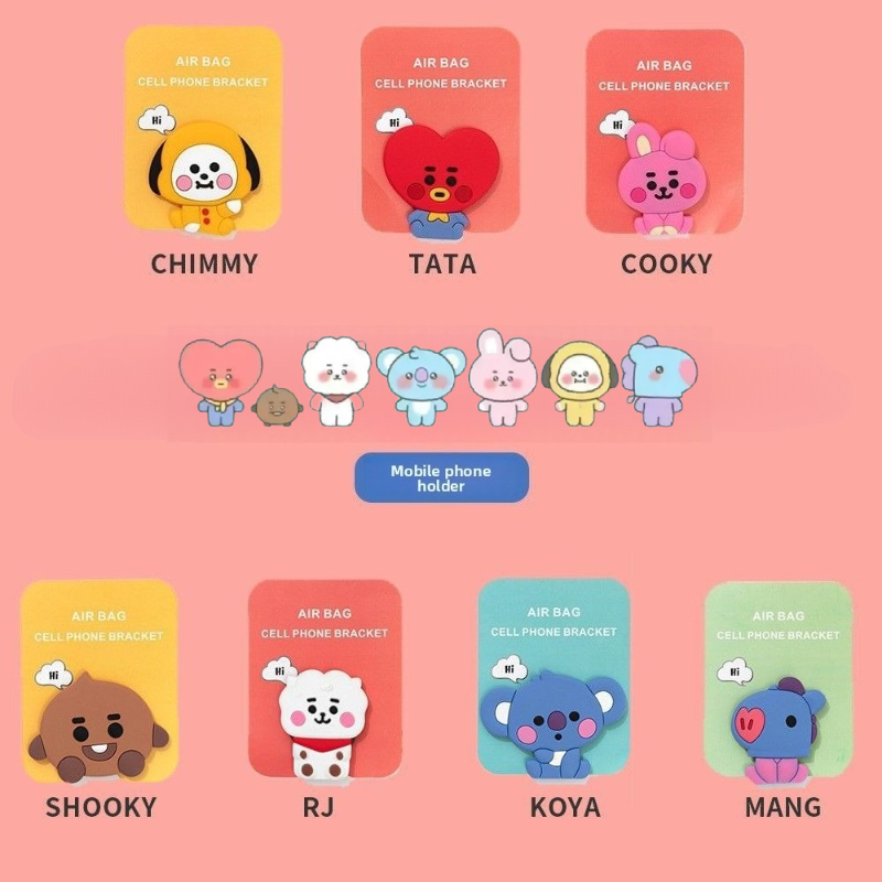 Phone Accessories Supplier - BT21 만화 귀여운 실리콘 핸드폰 거치대
