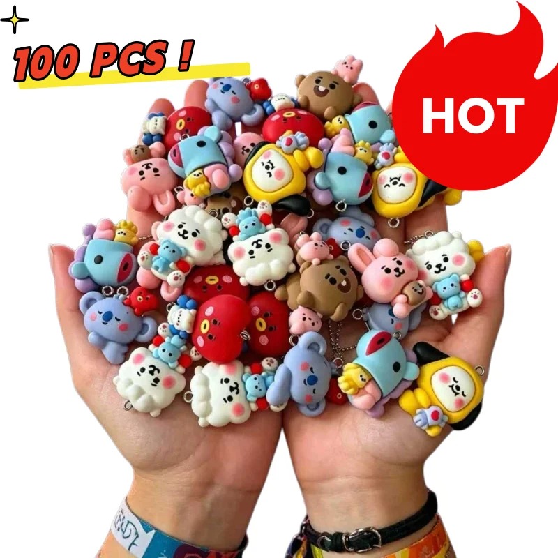 Phone Accessories Jewelry - 7pcs BT21 수지 만화 참 DIY