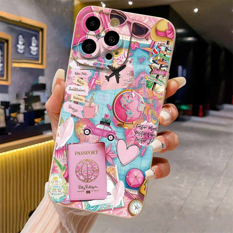 여행용 비행기 프린트 무광택 낙하 방지 폰 케이스 (아 - Phone Accessories For Travel 리뷰 및 가격