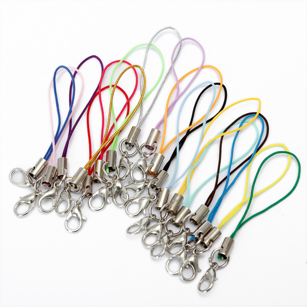 50개 혼합 색상 로브스터 클립 끈 스트랩 참 장식 랜 - Phone Accessories Jewelry 리뷰 및 가격