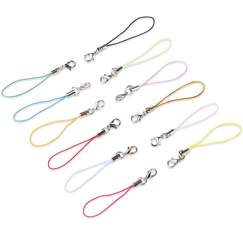 50개 혼합 색상 로브스터 클립 끈 스트랩 참 장식 랜 - Phone Accessories Jewelry 리뷰 및 가격