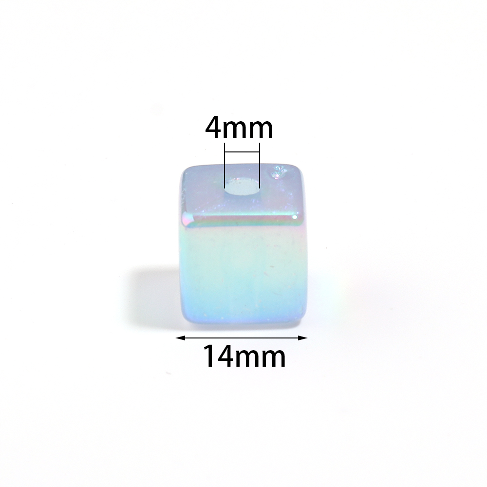 10개/세트 14mm 젤리 컬러 아크릴 사각 비즈 반짝 - Phone Accessories Jewelry 리뷰 및 가격