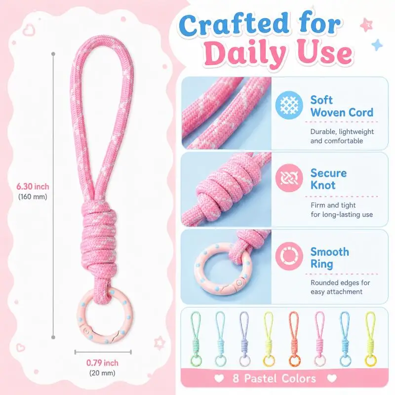 손으로 짠 휴대폰 줄, 분실 방지 매듭 로프 스트랩,  - Phone Accessories Jewelry 리뷰 및 가격