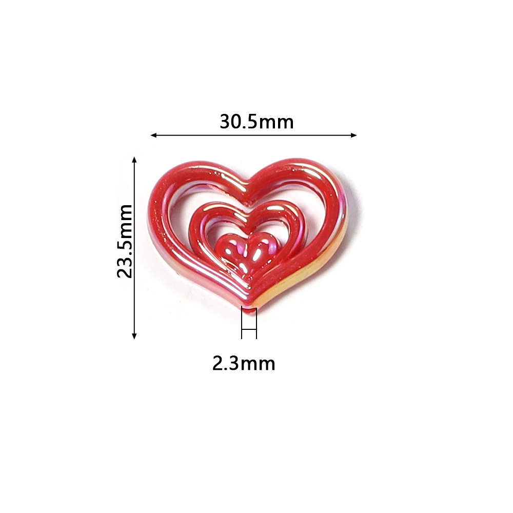 5pcs 아크릴 할로우 하트 비즈 다채로운 사랑 하트  - Phone Accessories Jewelry 리뷰 및 가격